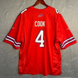 Nike Bills James Cook #4 Jersey Mens XXL Red NFL On Field Football
